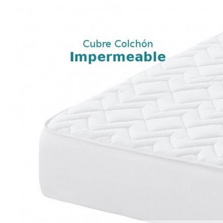 CUBRECOLCHÓN ACOLCHADO NUBE IMPERMEABLE 150X190CM