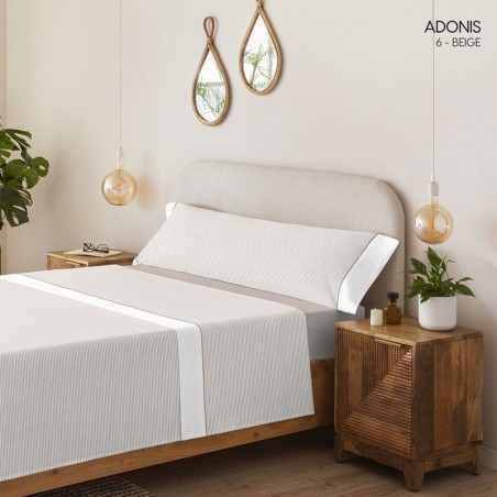 JUEGO DE SÁBANAS SERENA ADONIS BEIGE 135X190/200CM